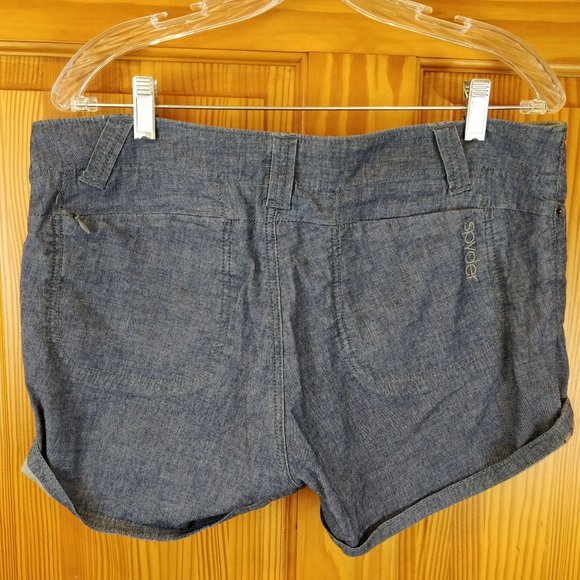 Spyder Widow Chambray Cuffed Hiking Outdoor Walking Shorts LG - Picture 3 of 10